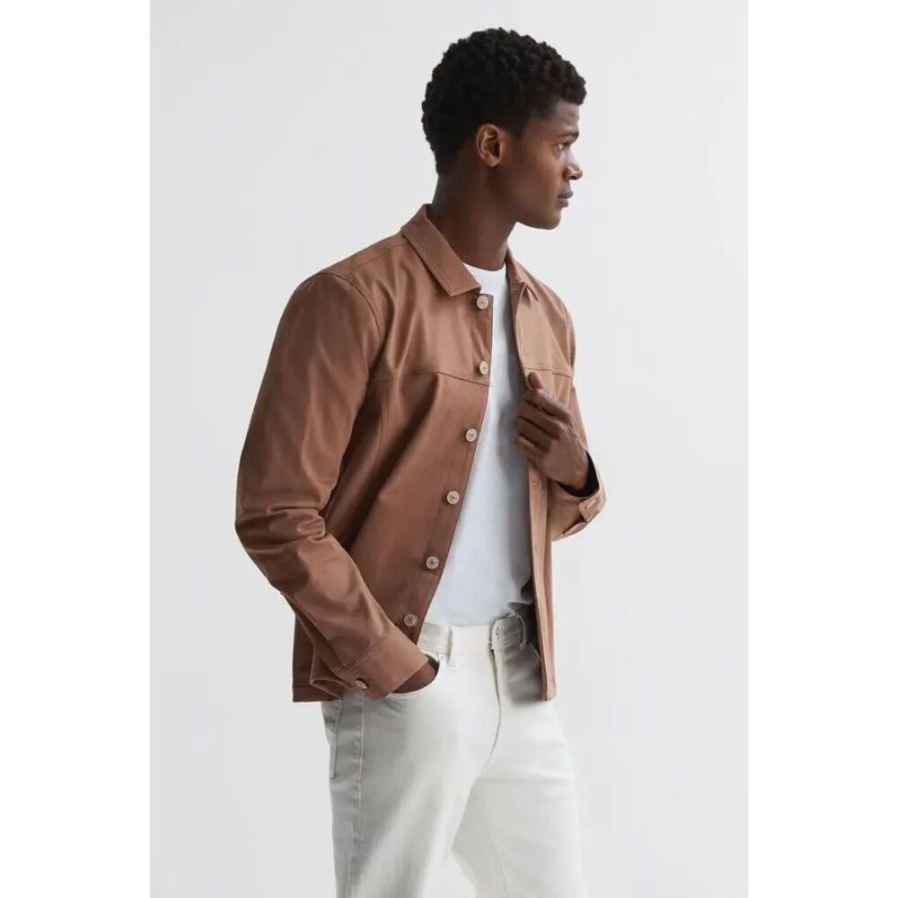 PAIGE $500 Elsmar Jacket Deep Mauve Cotton Blend Mens S NWT